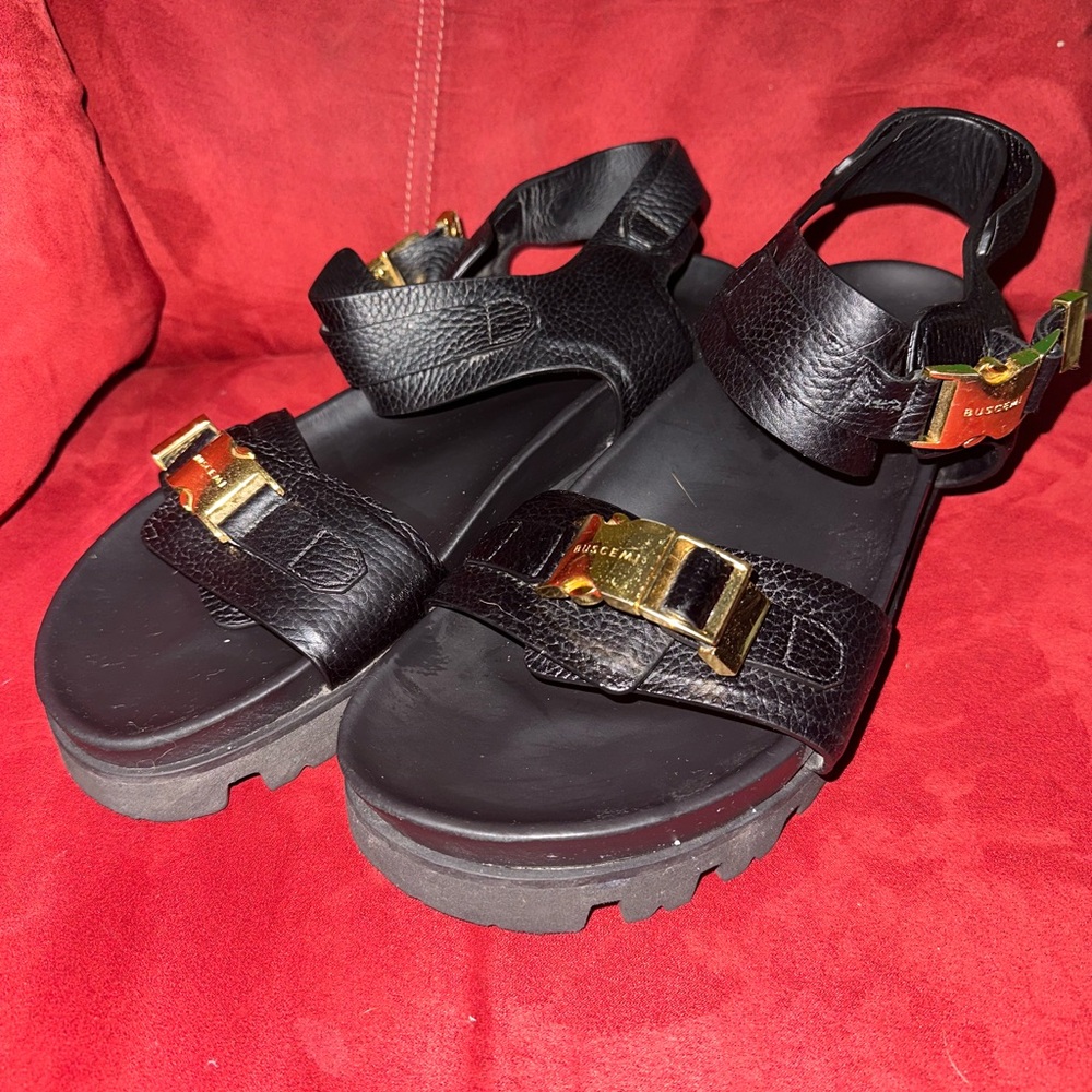 Buscemi Black Leather Sandal Men’s 13/Women’s 15